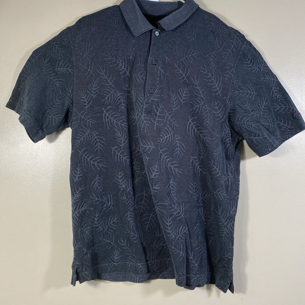 Greg Norman Polo Shirt Mens Medium Gray Shark Golf Casual Short Sleeve